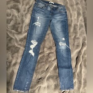 Daytrip Women's Distressed Skinny Jeans - Blue